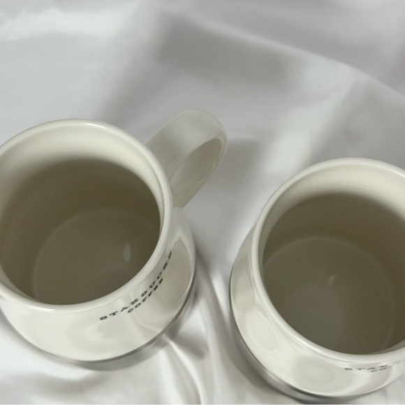 Starbucks Weighted Travel Mug Set of 2 Stainless Bottom Ceramic Top Lid - Picture 3 of 8